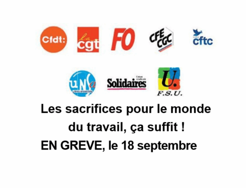 Où manifester le 18 septembre en Hauts-de-France : Les sacrifices pour le monde du travail, ça suffit !